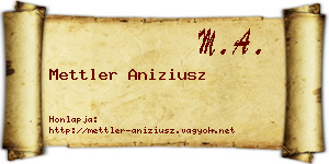 Mettler Aniziusz névjegykártya